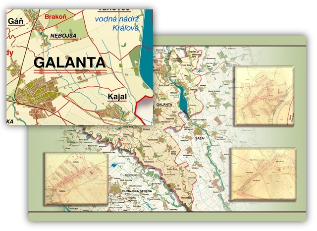 Ukážka mapy s tématickými prvkami (historické katastrálne mapy)