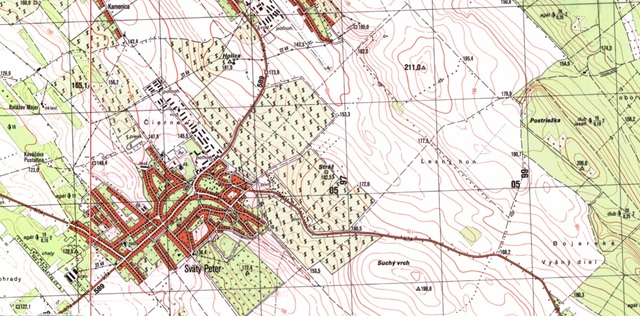 Ukážka topografickej mapy 1 : 25 000